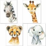 Tableau et toile, affiches d�coration pour chambre d'enfant - posters de b�b� gar�on ou fille - animaux ...