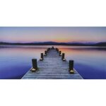 Tableau toile image murale led motif ponton sur mer minuterie 110x555cm 040003570
