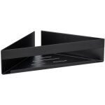 Tablette d'angle turbo - loc� genova black wenko fixation murale innovante, inox laqu� mat, 36x8x17 cm, ...