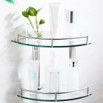 Tablette d'angle en verre 235 mm longueur 6 mm epaisseur du verre tablette de douche tablette murale ... Tablette d'angle en verre 235 mm longueur 6 mm epaisseur du verre tablette de douche tablette murale ...