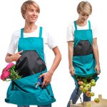 Tablier de r�colte (bleu), sac en toile pour la cueillette des fruits - tablier de r�colte ajustable ...