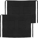 Primematik - tablier de serveur 56 x 47 cm noir taille moyen avec 2 poches 2 - pack
