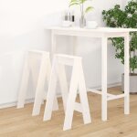 Tabourets lot de 2 blanc 40x40x75 cm bois massif de pin vidaxl