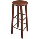 Okaffarefatto - tabouret avec assise ronde h 80 cm couleur noyer fonc� avec pied droit