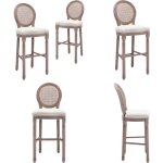 Vidaxl - tabourets de bar lot de 2 blanc lin - chaises de bar - tabourets de bar - chaise de bar - meubles ...