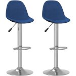 Vidaxl - tabourets de bar lot de 2 bleu tissu Vidaxl - tabourets de bar lot de 2 bleu tissu