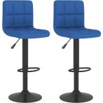 Tabourets de bar lot de 2 - tabourets hauts - chaises fauteuil de bar bleu tissu vidaxl