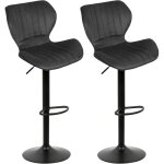 Tabourets de bar, lot de 2 chaises haute, si�ge pour cuisine r�tro, avec structure m�tal, rev�tement ...