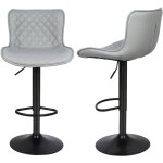 Skecten - tabourets de bar lot de 2 chaise de bar rglables hauteur industriel pivotant 360 dossier ...
