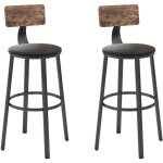 Tabouret de bar , lot de 2, chaises de bar, avec si�ge rembourr�s, tabourets hauts, avec dossier, si�ge ...