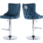 Wahson office chairs - tabouret de bar lot de 2 chaise bar velours tabourets de comptoir avec repose ...