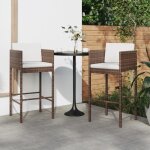 Vidaxl - tabourets de bar lot de 2 avec coussins marron résine tressée Vidaxl - tabourets de bar lot de 2 avec coussins marron résine tressée