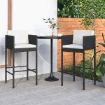 Vidaxl - tabourets de bar lot de 2 avec coussins noir rsine tresse