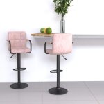 Tabourets de bar lot de 2 - tabourets hauts - chaises fauteuil de bar rose velours vidaxl