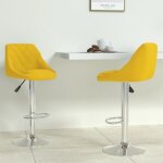 Tabourets de bar lot de 2 jaune moutarde velours vidaxl
