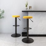 Tabourets de bar lot de 2 jaune moutarde velours vidaxl