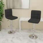 Tabourets de bar lot de 2 - tabourets hauts - chaises fauteuil de bar noir tissu vidaxl