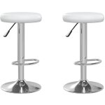 Vidaxl - tabourets de bar lot de 2 blanc similicuir Vidaxl - tabourets de bar lot de 2 blanc similicuir