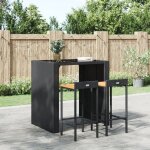Vidaxl - tabourets de bar 2 pcs noir r�sine tress�e et bois d'acacia