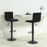 Tabourets de bar 2 pcs noir velours