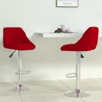 Les tendances - the living store tabourets de bar lot de 2 rouge bordeaux velours - tabouret de bar - ...