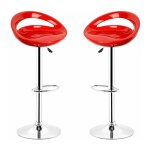 Hofuton tabourets de bar lot de 2, sige en plastique abs, chaise haute bar avec support lombaire et ...