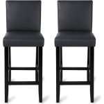 Lot de 2 tabourets de bar woltu, avec pieds en bois, chaises avec dossier en cuir synth�tique, 41 x 43 ...