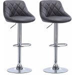 Woltu - tabouret de bar lot de 2 avec repose - pieds, hauteur r�glable, tabouret en similicuir, si�ge ...