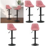 Vidaxl - tabourets de bar lot de 2 rose velours - tabouret de bar - chaise de comptoir - tabouret rose ...