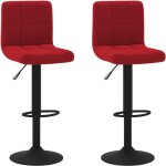 Tabourets de bar lot de 2 rouge bordeaux velours vidaxl