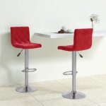 Tabourets de bar lot de 2 rouge bordeaux velours vidaxl