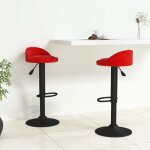 Vidaxl - tabourets de bar lot de 2 rouge bordeaux velours