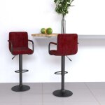 Tabourets de bar lot de 2 rouge bordeaux velours vidaxl