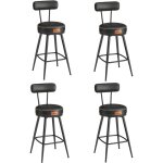 Tabouret de bar, lot de 4, chaise de cuisine, sige rembourr, pu avec coutures, style moderne mi - sicle, ...