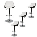 Tabouret de bar lot de 4 avec si�ge bien rembourr�, 2 design 2 couleurs, tabourets en simili - cuir r�glable, ...