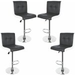 Sifree - tabourets de bar, lot de 4 - simili noir et blanc - style contemporain - l 45 x p 49, 5 cm
