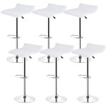 Sifree - tabourets de bar, lot de 6 - chaise de bar tabouret a la maison , cuisine blanc