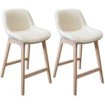 Mob - in - lot de chaises d'îlot et bar en chêne et assise tissus bouclette 65cm Mob - in - lot de chaises d'îlot et bar en chêne et assise tissus bouclette 65cm