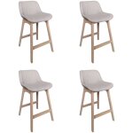 Mob - in - lot de chaises d'ilot et bar en chêne et assise tissu gris 65cm Mob - in - lot de chaises d'ilot et bar en chêne et assise tissu gris 65cm