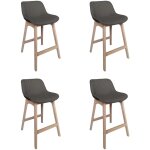 Mob - in - lot de chaises d'ilot et bar en chêne et assise tissu gris 65cm Mob - in - lot de chaises d'ilot et bar en chêne et assise tissu gris 65cm