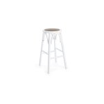Bizzotto - tabouret de bar 40x40x73 cm en bois et rotin naturel et blanc - jamae