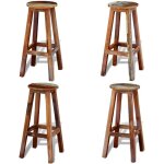 Vidaxl - tabouret de bar bois de rcupration massif - tabouret de bar - tabouret vintage - mobilier ...