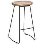 Tabouret de bar cazas 74 cm en bois de chne et mtal