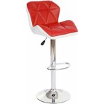 D�coshop26 - tabouret de bar chaise de comptoir hauteur r�glable en synth�tique rouge cadre en acier ...