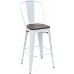 Dcoshop26 - tabouret de bar chaise de comptoir sige en bois avec dossier design industriel empilable ...