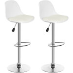 Tabourets de bar chaise haute lot de 2 hauteur réglable assise rembourrée 360° pivotant pour cuisine ... Tabourets de bar chaise haute lot de 2 hauteur réglable assise rembourrée 360° pivotant pour cuisine ...