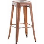 Tabouret de bar chaise haute de comptoir style industriel en m�tal cuivr� tdb10315