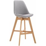D�coshop26 - tabouret de bar chaise haute design scandinave moderne en tissu gris clair tdb10379