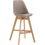 D�coshop26 - tabouret de bar chaise haute design scandinave moderne en tissu taupe 100000927