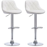 Tabourets de bar chaises de salle à manger lot de 2, coussin d'assise à dossier pivotant réglable en ... Tabourets de bar chaises de salle à manger lot de 2, coussin d'assise à dossier pivotant réglable en ...